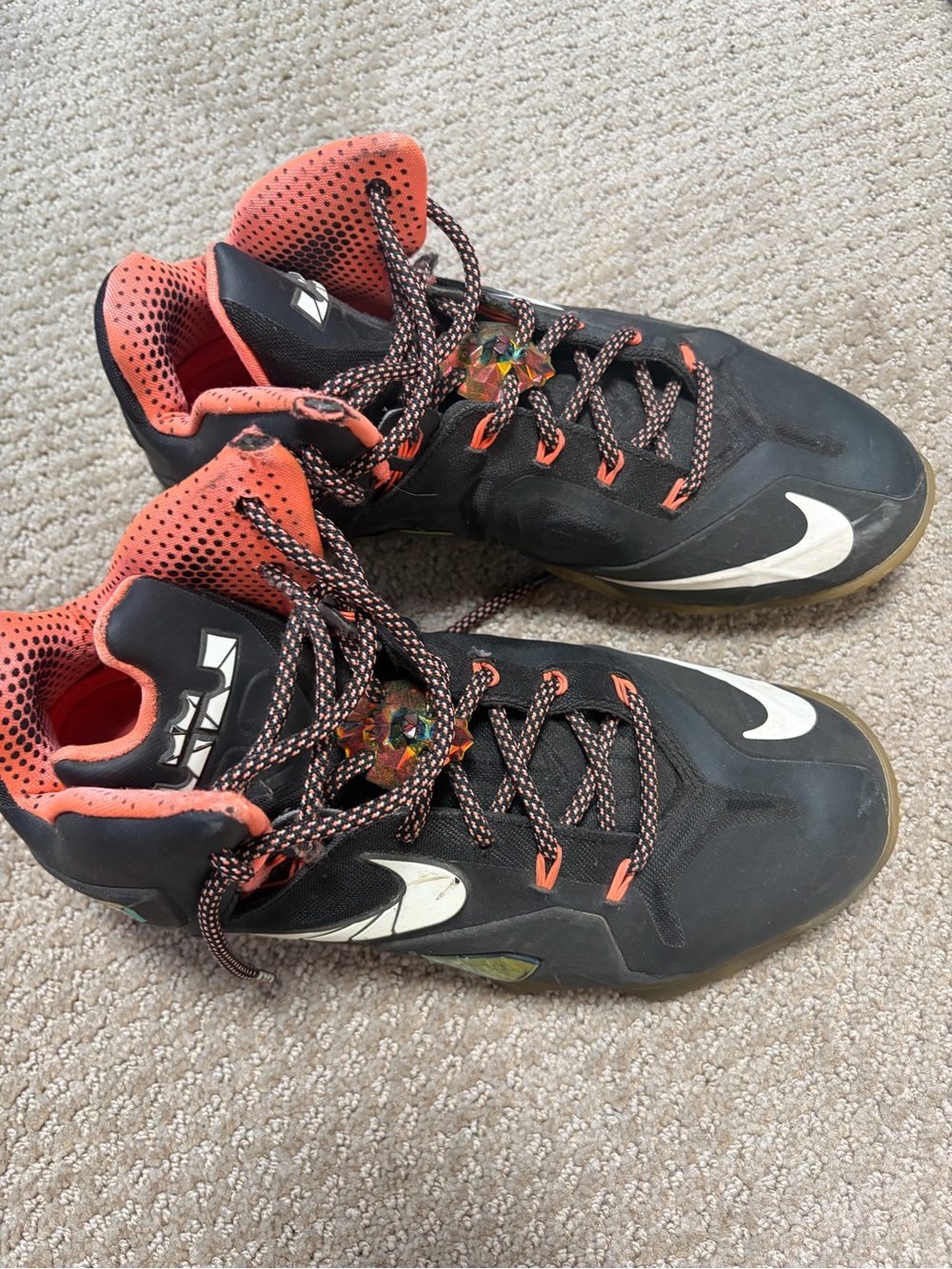 Nike Elite Black and Orange High-Top Sneakers